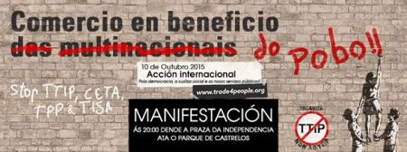 [Vigo] Nota de Prensa e Comunicado de Ecoar))) para a MOBILIZACIÓN: Galiza, contra os tratados de libre comercio